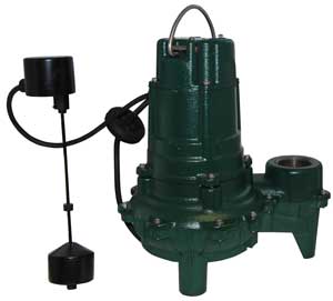Submersible pumps are designed to be submerged in water and sit on the bottom of the sump.